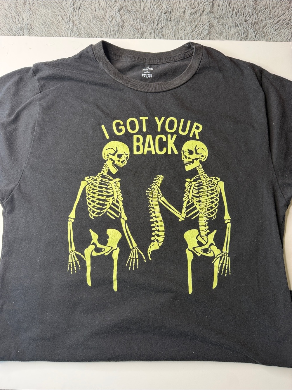 I Got Your Back Graphic Tee - Black with Neon Yellow Print